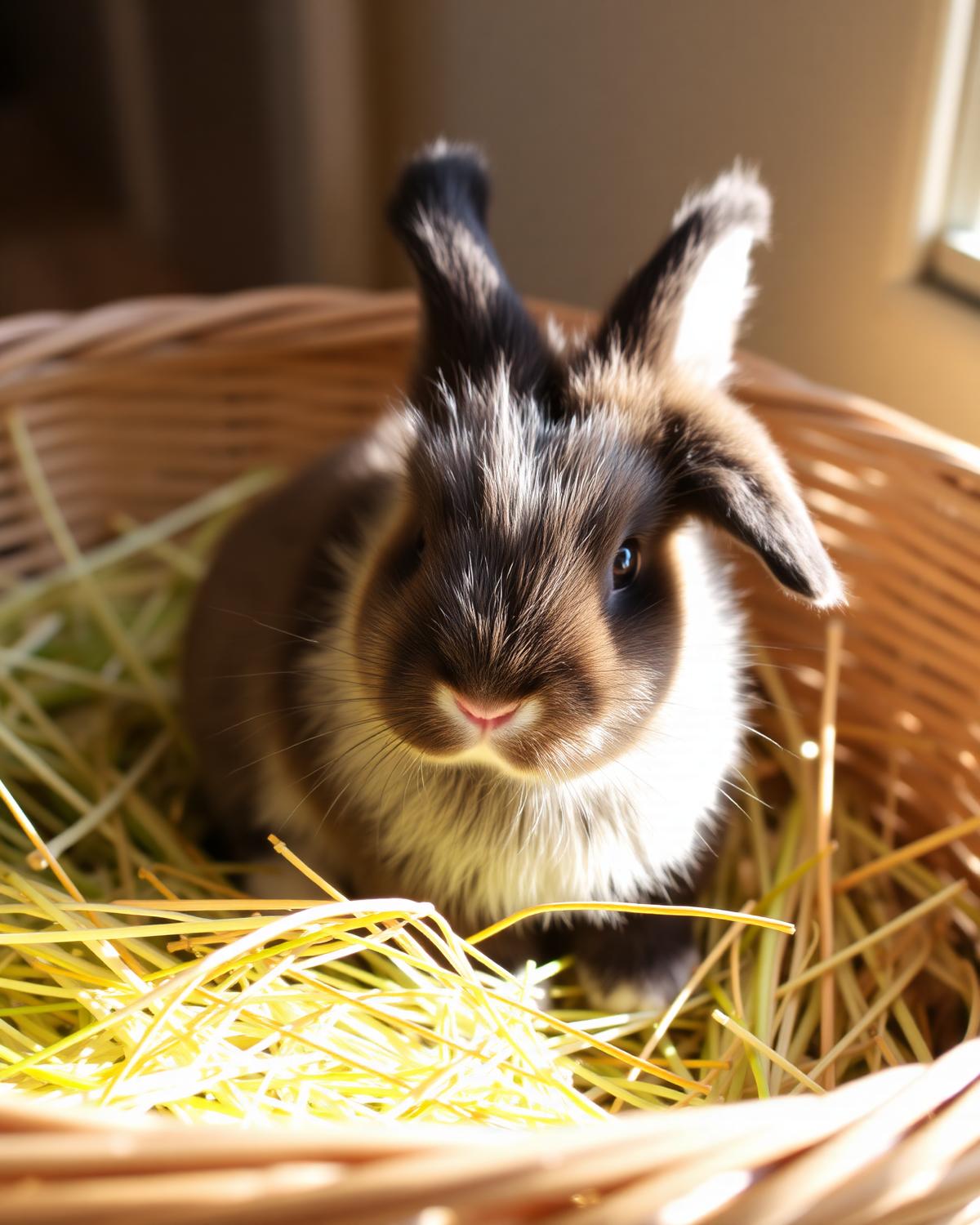 A young child gently holding a bunny